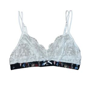 Christian Lacroix White Lace Butterfly Bra Size Medium